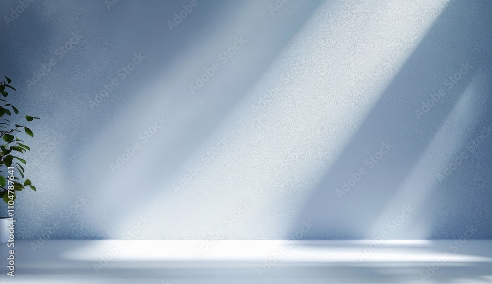 Leinwandbilder light blue minimalist background for modern product presentation with soft shadows and smooth textur