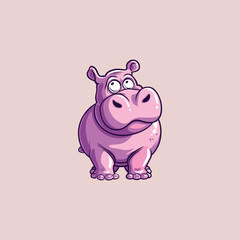 collection of cute hippo mascots vector