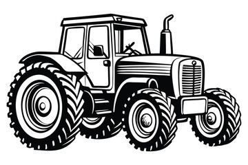 Fototapeta premium Silhouette of tractor vector bundle