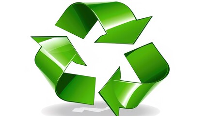 Obraz premium Natural Green Recycling Symbol - A Symbolic and Eco - Friendly Visual Representation. The Green Recycling Symbol with Its Natural Elements and Design, Standing Out on Its Own, Creating a Conscious and