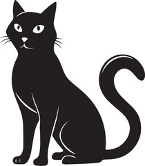 Cat vector black cat silhouette illustration design