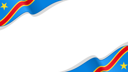 waving Democratic Republic Congo flag vector background with copy space for text. DR congo national day