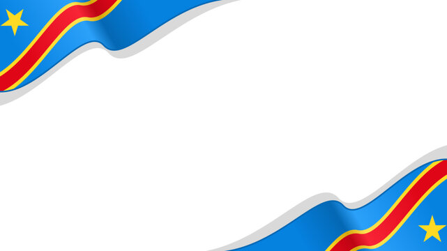 waving Democratic Republic Congo flag vector background with copy space for text. DR congo national day - Powered by Adobe
