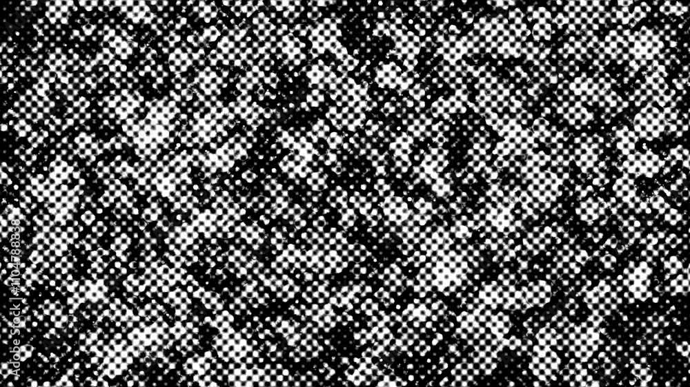 Poster halftone style texture with blurry round shapes in motion
