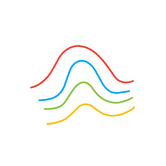 multi color curved lines