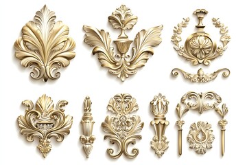 Golden decorative ornaments

