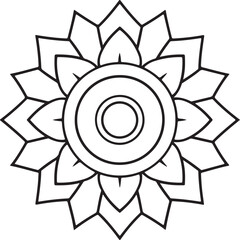 Mandala silhouette vector on a white background