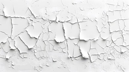 Obraz premium Cracked white paint texture on a wall.