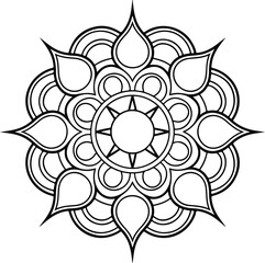 Mandala silhouette vector on a white background