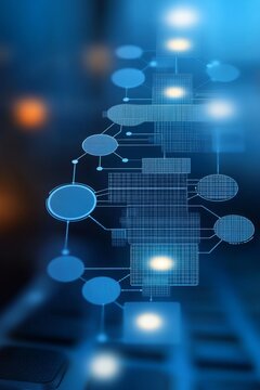 Digital Flowchart for Business Process Workflow Automation and Strategy Analysis