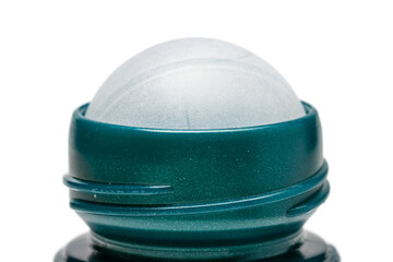 close up view of roller bottle tip. roll on type, used in cosmetic or personal care and hygiene industry.