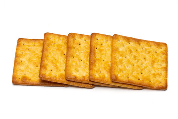 cream cracker biscuit on white background
