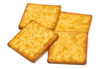 cream cracker biscuit on white background