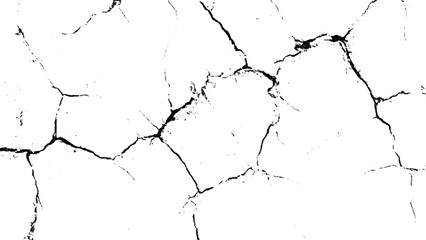 Broken transparent glass vector template for a design, Vector the cracks concrete texture white and black.