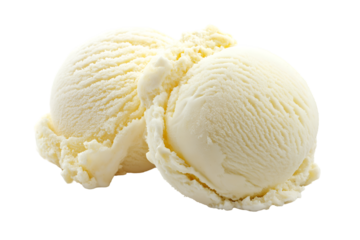 Ice cream scoops isolated on white background.