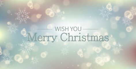 Christmas Festival Shining Stars and Soft Bokeh with snow