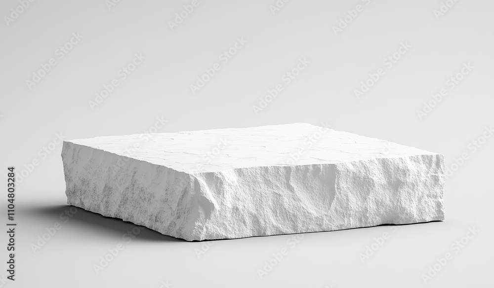 Poster white stone block minimalist display podium abstract background for product showcase