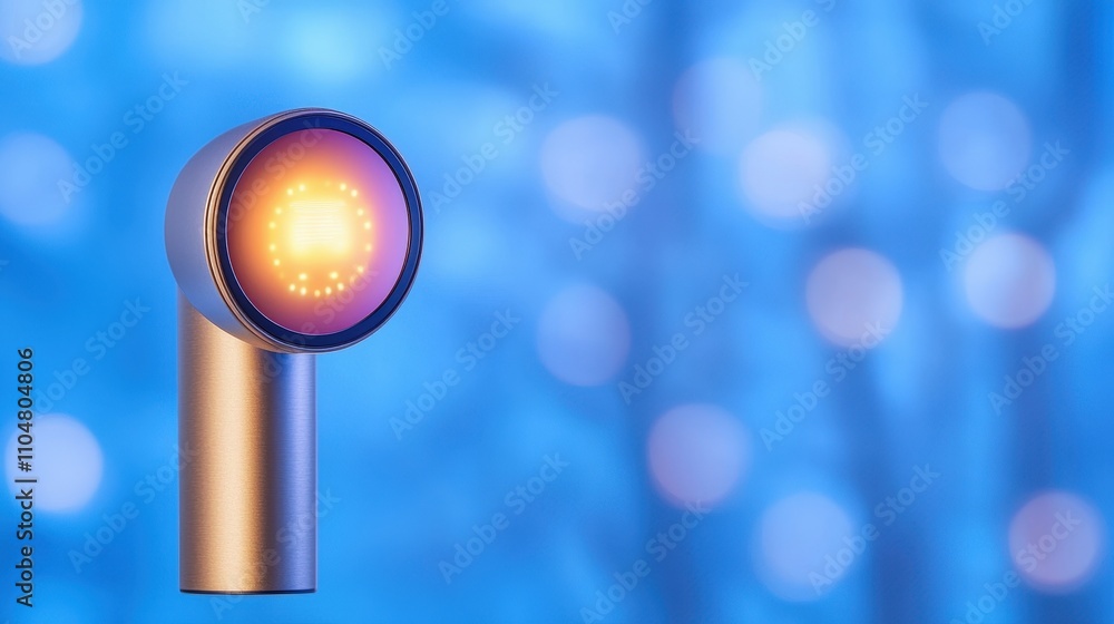 Poster smart home device modern tech illuminated led display future technology iot gadget