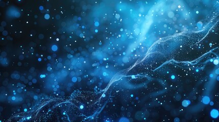 Blue background abstract particle