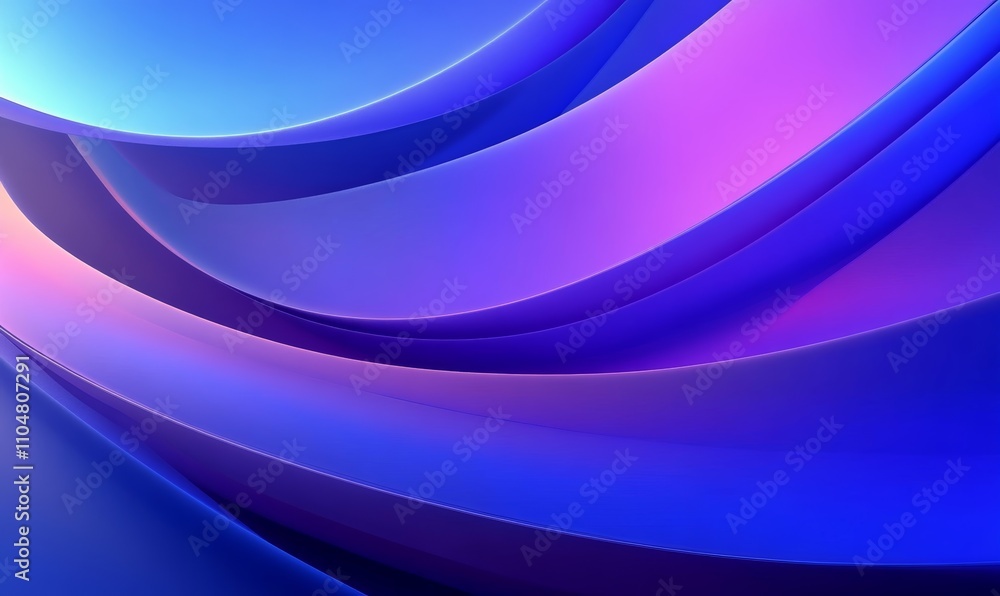Poster abstract futuristic digital artwork with curved shapes and gradient colors