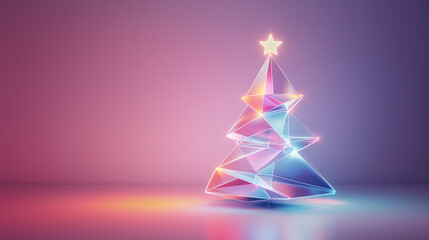A minimalist Christmas tree icon made of geometric shapes