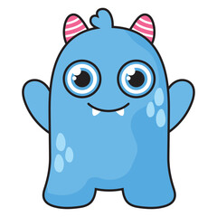 cute monster creature with horns