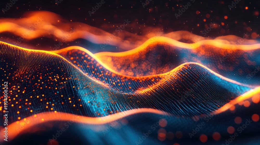 Aufkleber abstract waves of light and color create a dynamic, futuristic visual effect.