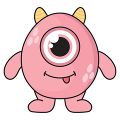 cute monster creature tongue out