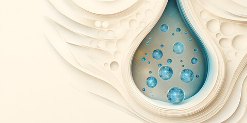 Obraz premium Water Droplets Abstract Art Blue and Beige Colorful Art Nature Inspired Art Unique Art Modern Art Decorative Art