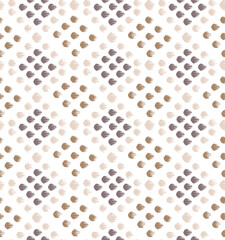 seamless geometric pattern with dots. Simple spring brown and gray dots pattern Geometric texture background.