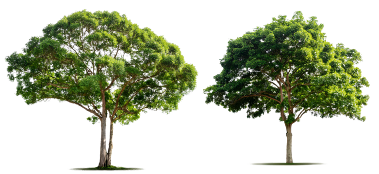 tree collection isolated on white background