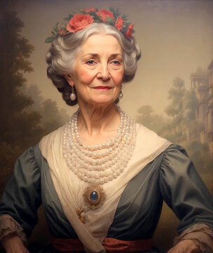aristocratic European lady of the 1800s formal portrait painting
