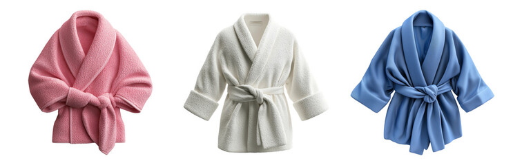 Cozy Bath Robes in Soft Colors for Relaxation and Comfort Isolated on transparent background png