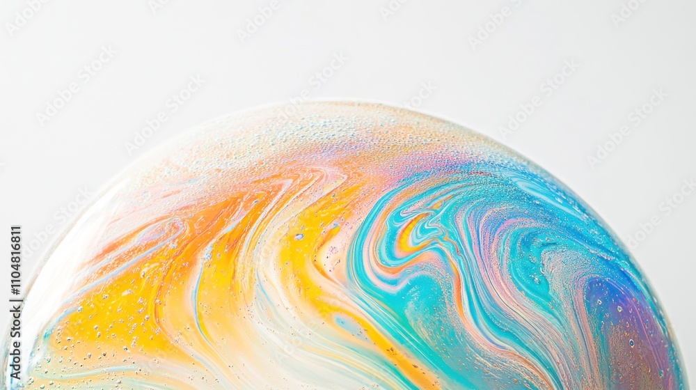 Aufkleber a colorful soap bubble showcasing vibrant swirls and patterns.