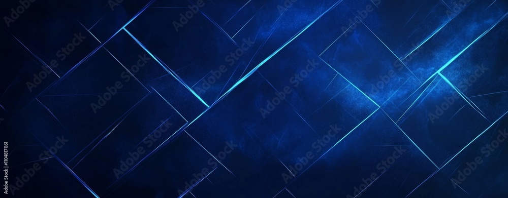 Aufkleber Abstract Digital Futuristic Geometric Technology Background Blue Neon Lines for Presentations and PowerPoint