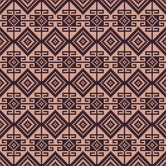 Geometric Tribal Seamless Pattern - Ethnic Diamond Design for Boho Digital Background