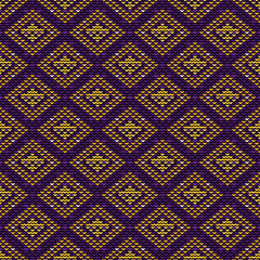 Seamless Purple and Yellow Diamond Crochet Pattern – Geometric Knitted Texture