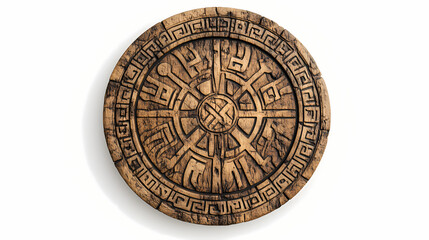 Top view of an ancient runic magic circle with white l background. Runic. Illustration