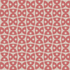 Seamless Red Ikat Pattern with Bold Geometric Motif