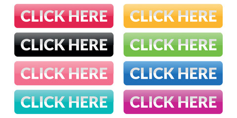 collection of colorful click here buttons