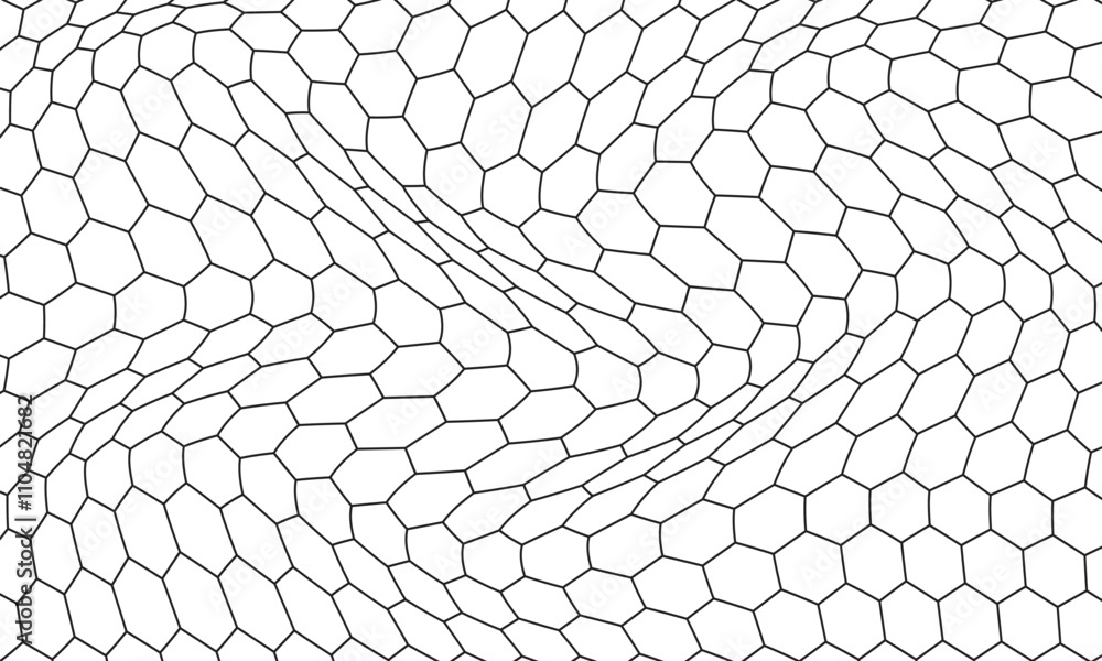 Poster abstract monochrome geometric outline polygon wave pattern can be used background.