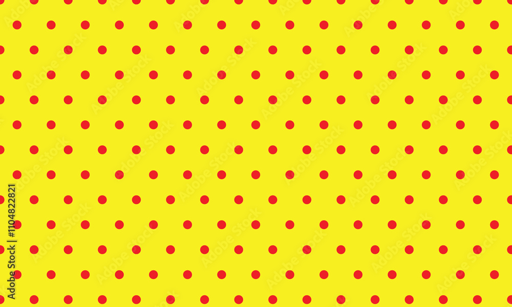Poster abstract monochrome geometric red polka dot pattern on yellow can be used background.