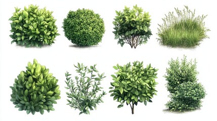 Diverse collection of ornamental plants and shrubs