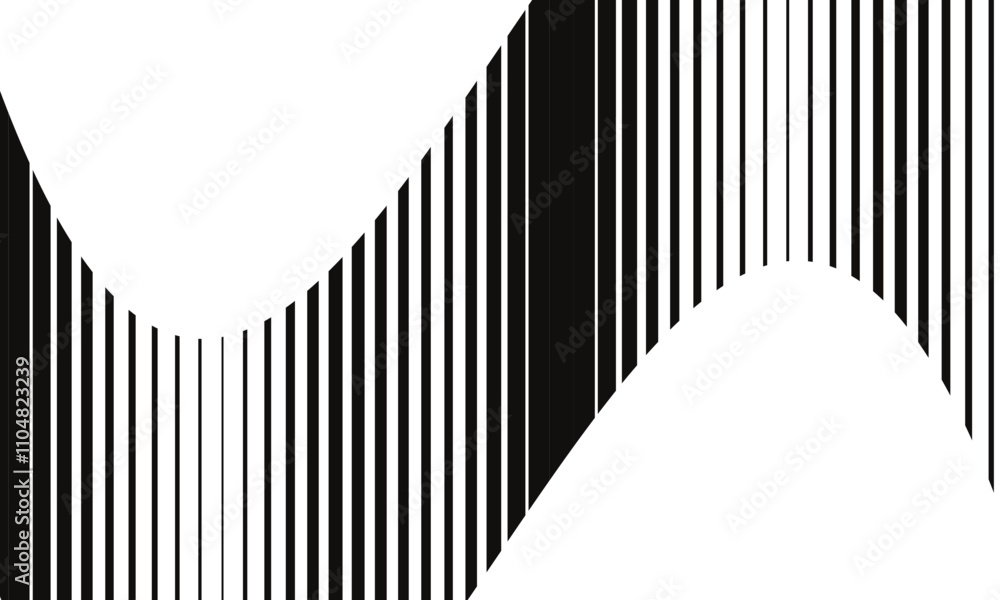 Poster abstract monochrome geometric black thin to thick flag line pattern can be used background.