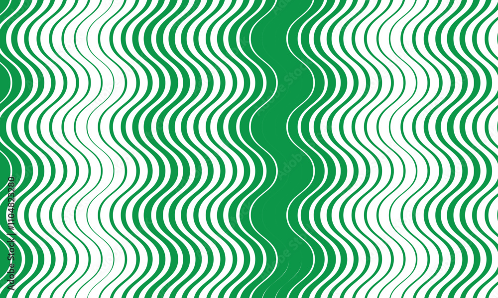 Aufkleber abstract monochrome geometric green thin to thick smooth wavy line pattern can be used background.