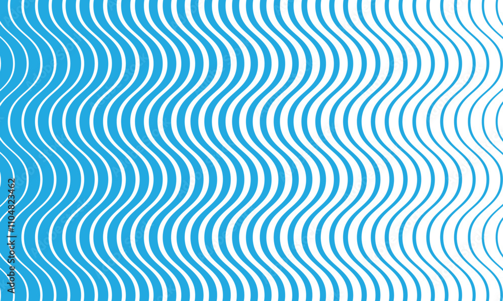 Poster abstract monochrome geometric blue thin to thick corner wave line pattern can be used background.