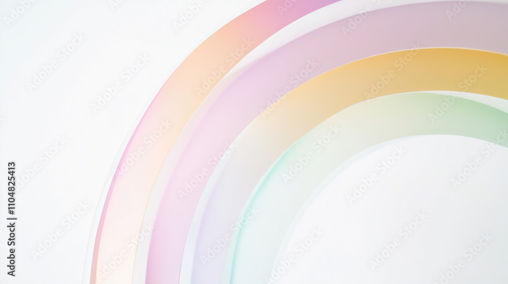 Poster minimalistic abstract composition with overlapping circles pastel colors with soft gradient,creating