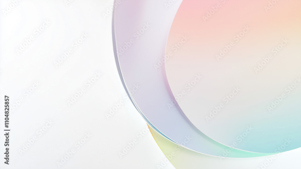 Poster minimalistic abstract composition with overlapping circles pastel colors with soft gradient,creating
