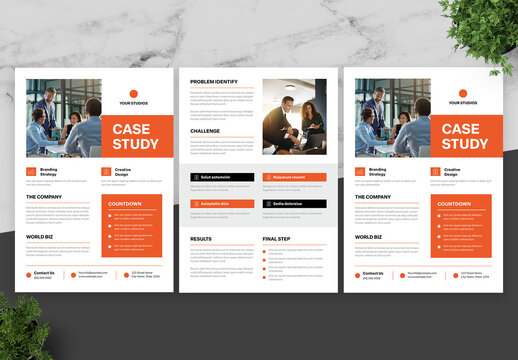 Orange And White Case Study Flyer