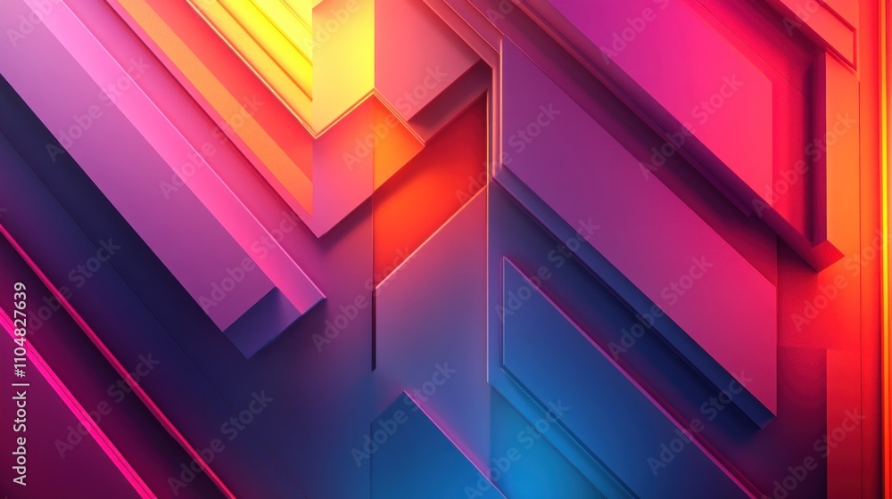 Aufkleber abstract geometric background with vibrant colors and sharp angles.